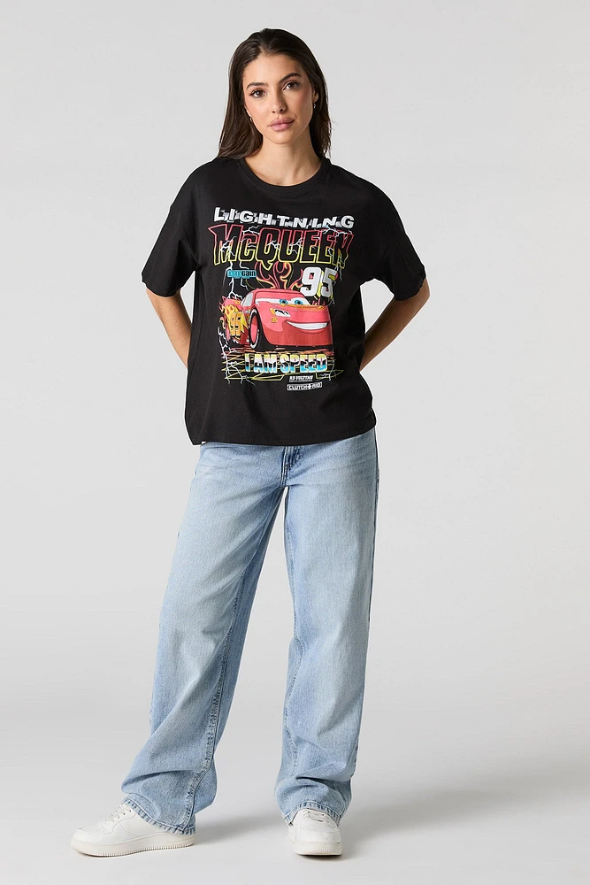 T-shirt de coupe garçonne à imprimé Lightning McQueen