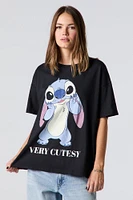 T-shirt de coupe garçonne à imprimé Stitch Cutesy