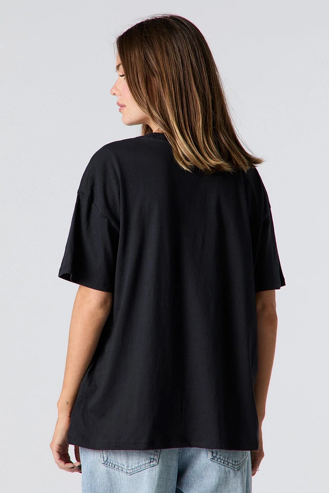 T-shirt de coupe garçonne à imprimé Stitch Cutesy