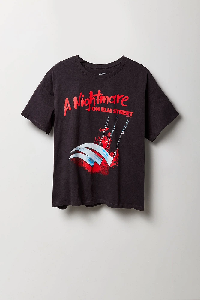 T-shirt de coupe garÃ§onne A imprimÃ© Nightmare on Elm Street