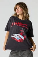 T-shirt de coupe garçonne A imprimé Nightmare on Elm Street