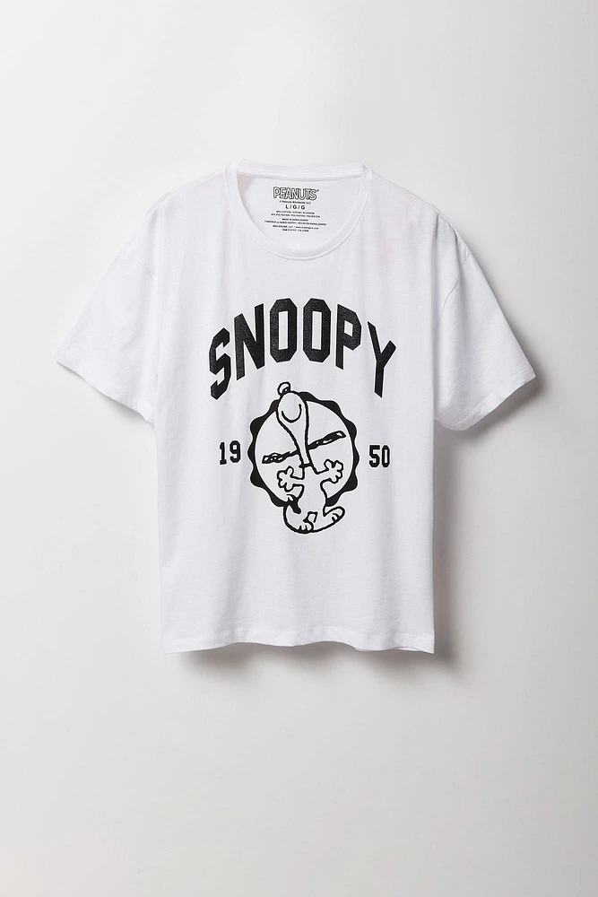 T-shirt coupe garçonne à imprimé Snoopy