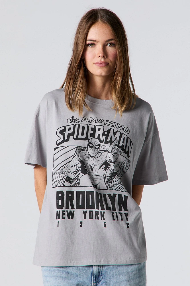 T-shirt de coupe garçonne à imprimé Spiderman Brooklyn
