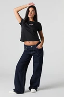 Stitch & Angel Embroidered Graphic T-Shirt