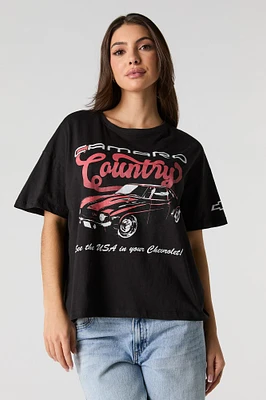 T-shirt de coupe garçonne à imprimé Camaro Country