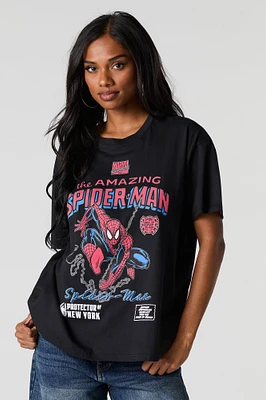 T-shirt de coupe garçonne à imprimé Spiderman