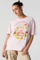 T-shirt coupe garçonne à imprimé Strawberry Shortcake