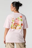 T-shirt coupe garçonne à imprimé Strawberry Shortcake