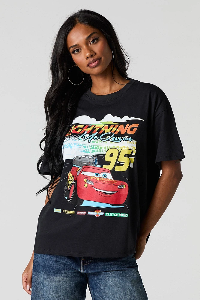 T-shirt de coupe garçonne à imprimé Lightning McQueen