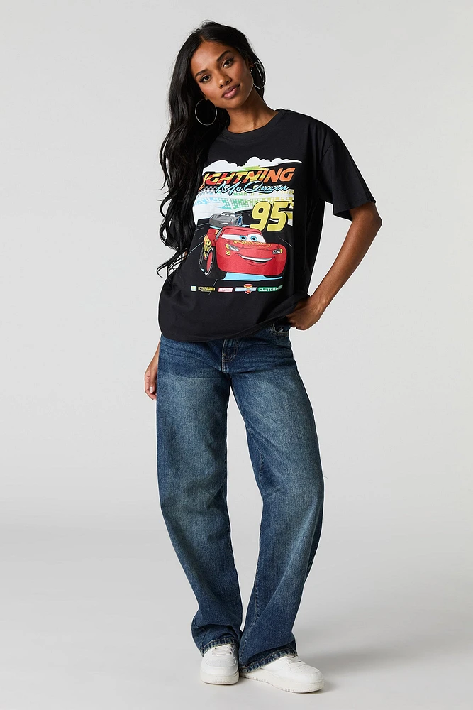 T-shirt de coupe garçonne à imprimé Lightning McQueen