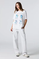 T-shirt de coupe garçonne à imprimé Get Ready With Stitch