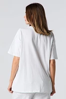T-shirt de coupe garçonne à imprimé Get Ready With Stitch