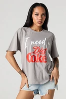 T-shirt de coupe garçonne à imprimé I Need Diet Coke