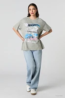 T-shirt de coupe garçonne à imprimé Hot Wheels™ Twin Mill