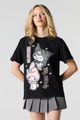 Kuromi & My Melody Graphic Boyfriend T-Shirt