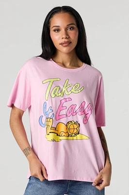 Garfield Take it Easy Graphic Boyfriend T-Shirt