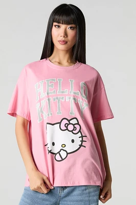 T-shirt coupe garçonne à imprimé rose Hello Kitty