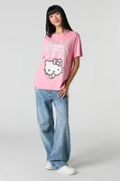 T-shirt coupe garçonne à imprimé rose Hello Kitty