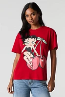 T-shirt de coupe garçonne à imprimé Betty Boop