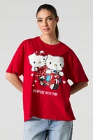 T-shirt coupe garçonne à imprimé Hello Kitty Anywhere With You Valentin