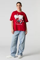 T-shirt coupe garçonne à imprimé Hello Kitty Anywhere With You Valentin