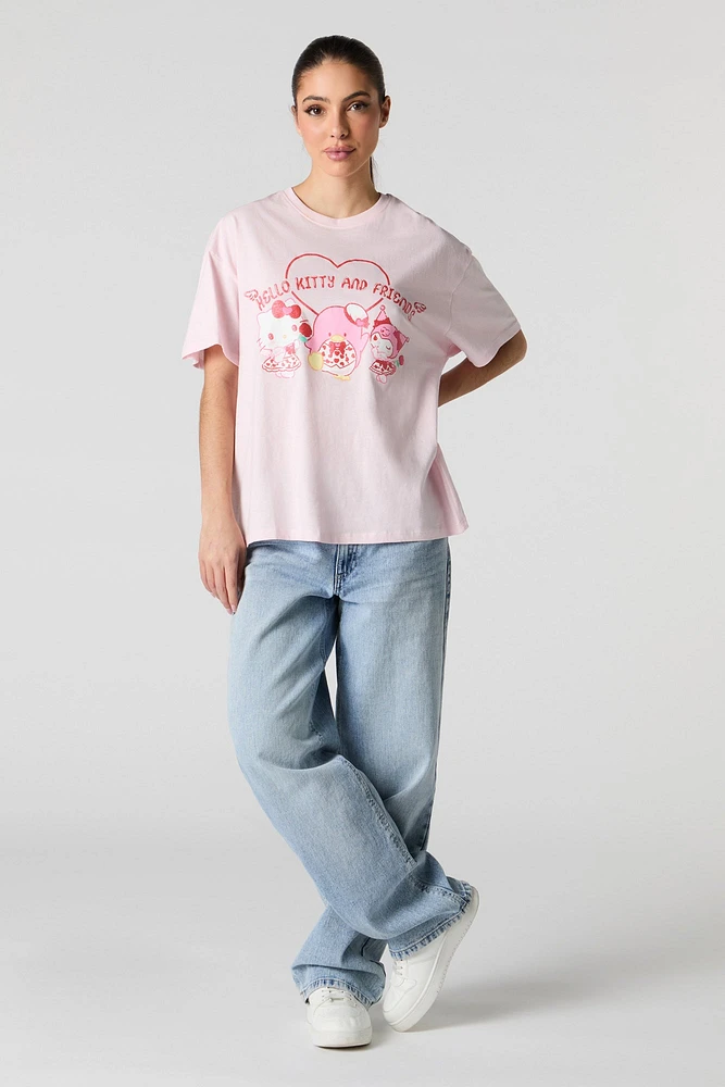 T-shirt coupe garçonne à imprimé Hello Kitty and Friends Valentin