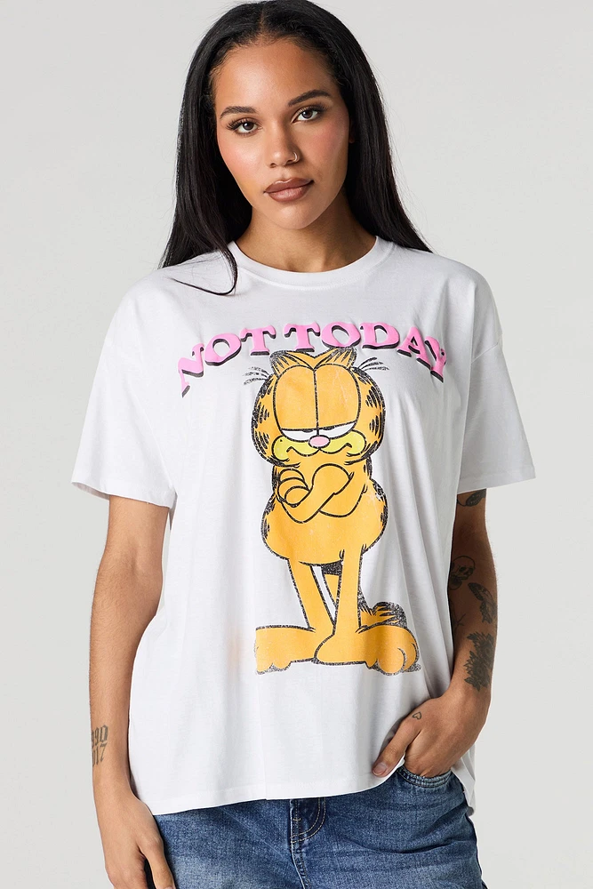 Garfield Not Today Graphic Boyfriend T-Shirt