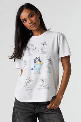 Bluey Puff Print Boyfriend T-Shirt