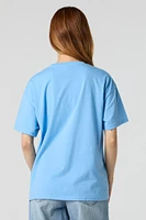 T-shirt de coupe garçonne à imprimé Cinnamoroll scintillant
