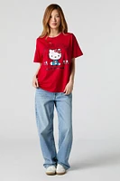 T-shirt de coupe garçonne à imprimé Hello Kitty scintillant