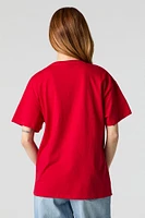 T-shirt de coupe garçonne à imprimé Hello Kitty scintillant
