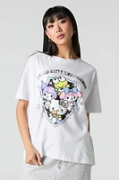 T-shirt coupe garçonne à imprimé Hello Kitty & Friends