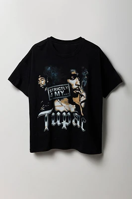 T-shirt coupe garçonne à motif Tupac