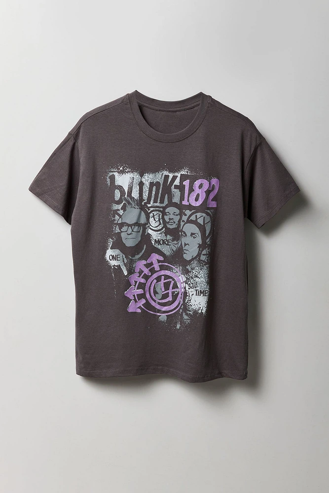 T-shirt coupe garçonne à motif Blink 182