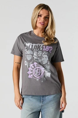 T-shirt coupe garçonne à motif Blink 182