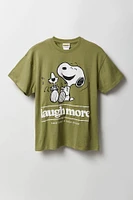 T-shirt de coupe garçonne à imprimé Laugh More Snoopy