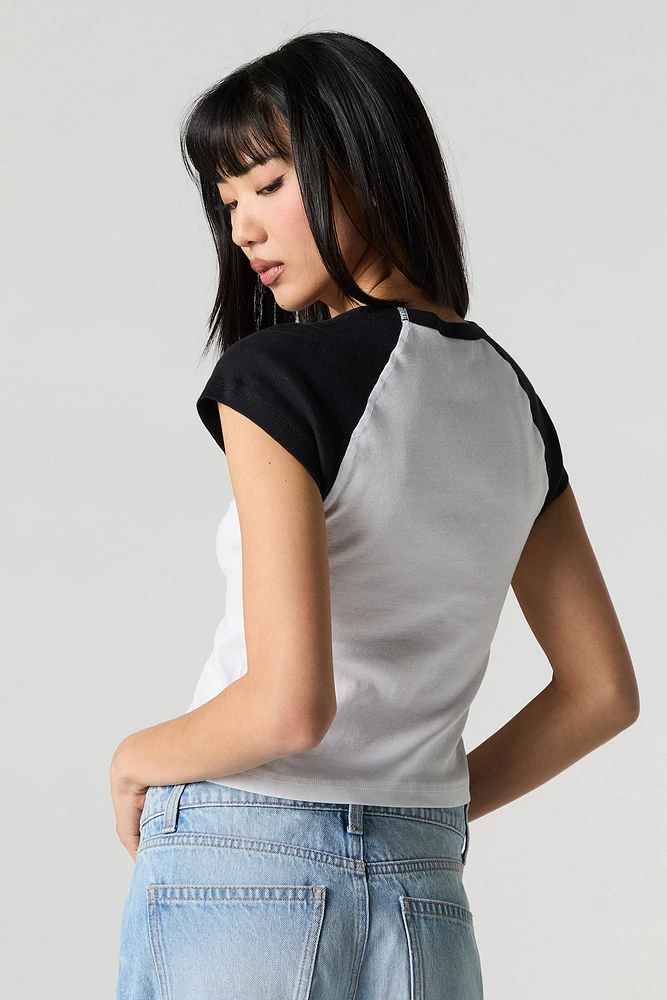 Rolling Stones Graphic Rhinestone Raglan T-Shirt