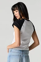 Rolling Stones Graphic Rhinestone Raglan T-Shirt