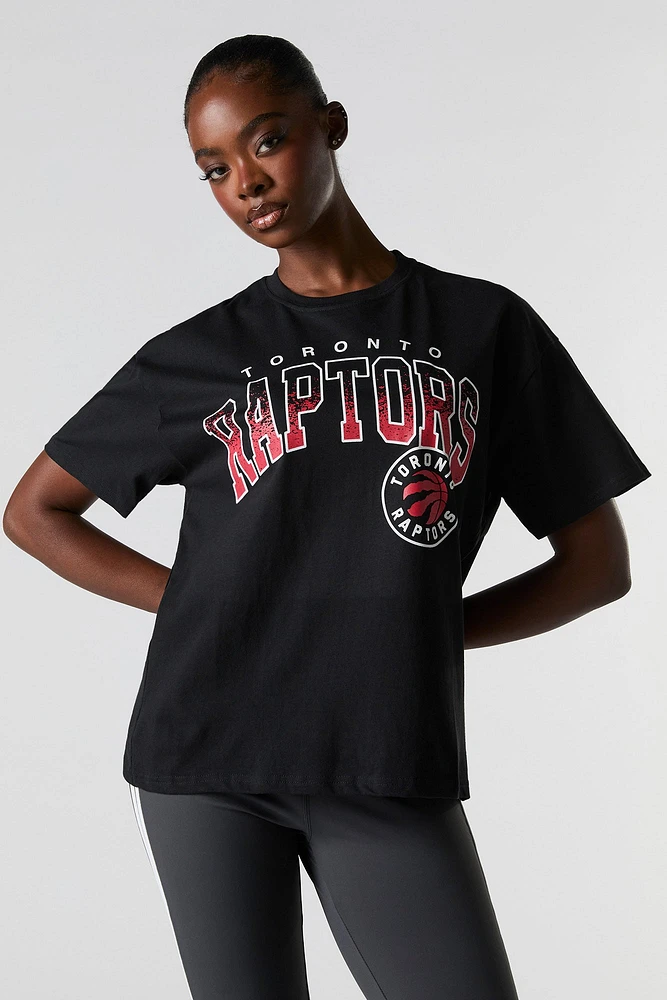 T-shirt de coupe garçonne à imprimé Toronto Raptors