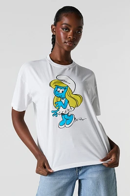 T-shirt de coupe garÃ§onne Ã  imprimÃ© Smurfette