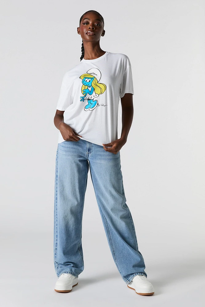 T-shirt de coupe garÃ§onne Ã  imprimÃ© Smurfette