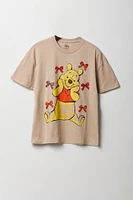 T-shirt de coupe garçonne à imprimé Winnie the Pooh avec boucle