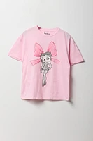 T-shirt de coupe garçonne à imprimé Betty Boop avec boucle