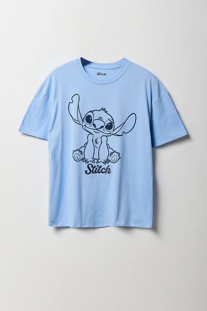 Stitch Embroidered Graphic Boyfriend T-Shirt