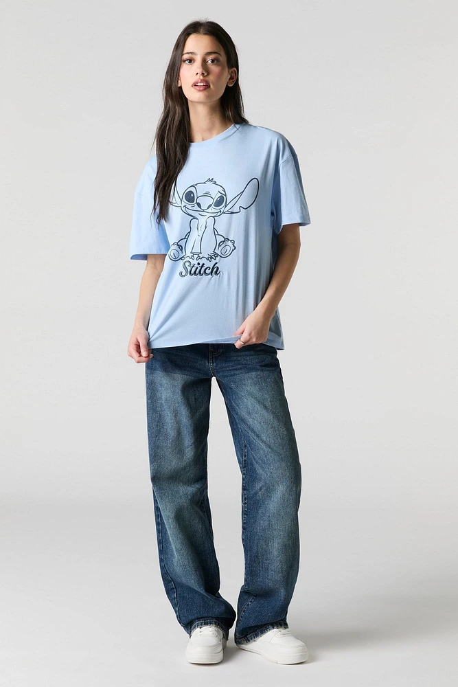 Stitch Embroidered Graphic Boyfriend T-Shirt