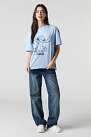 Stitch Embroidered Graphic Boyfriend T-Shirt