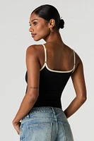 Graphic Scoop Neck Contrast Cami