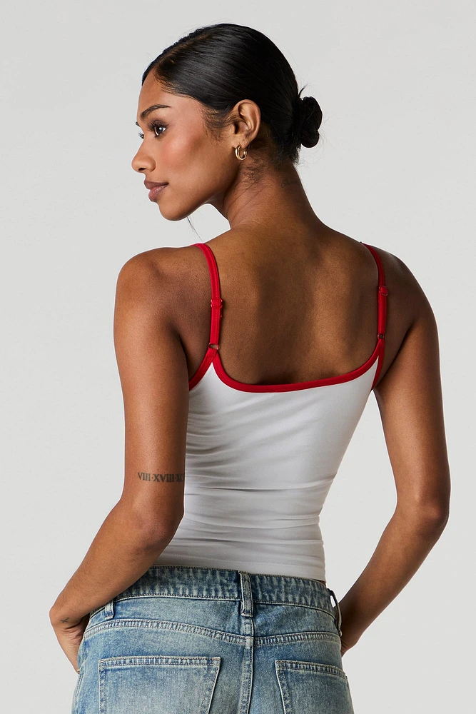 Camisole contrastante imprimée avec encolure dégagée