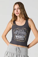 Whiskey is the Answer Graphic Ribbed Tank