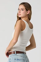 Floral Graphic Ribbed Tank